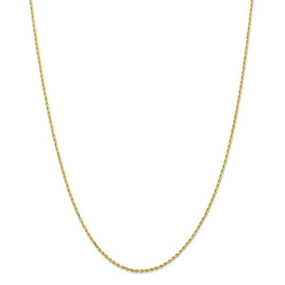 1.5mm, 10k Yellow Gold Diamond Cut Solid Rope Chain Necklace, 16 Inch - Picture 3 of 8